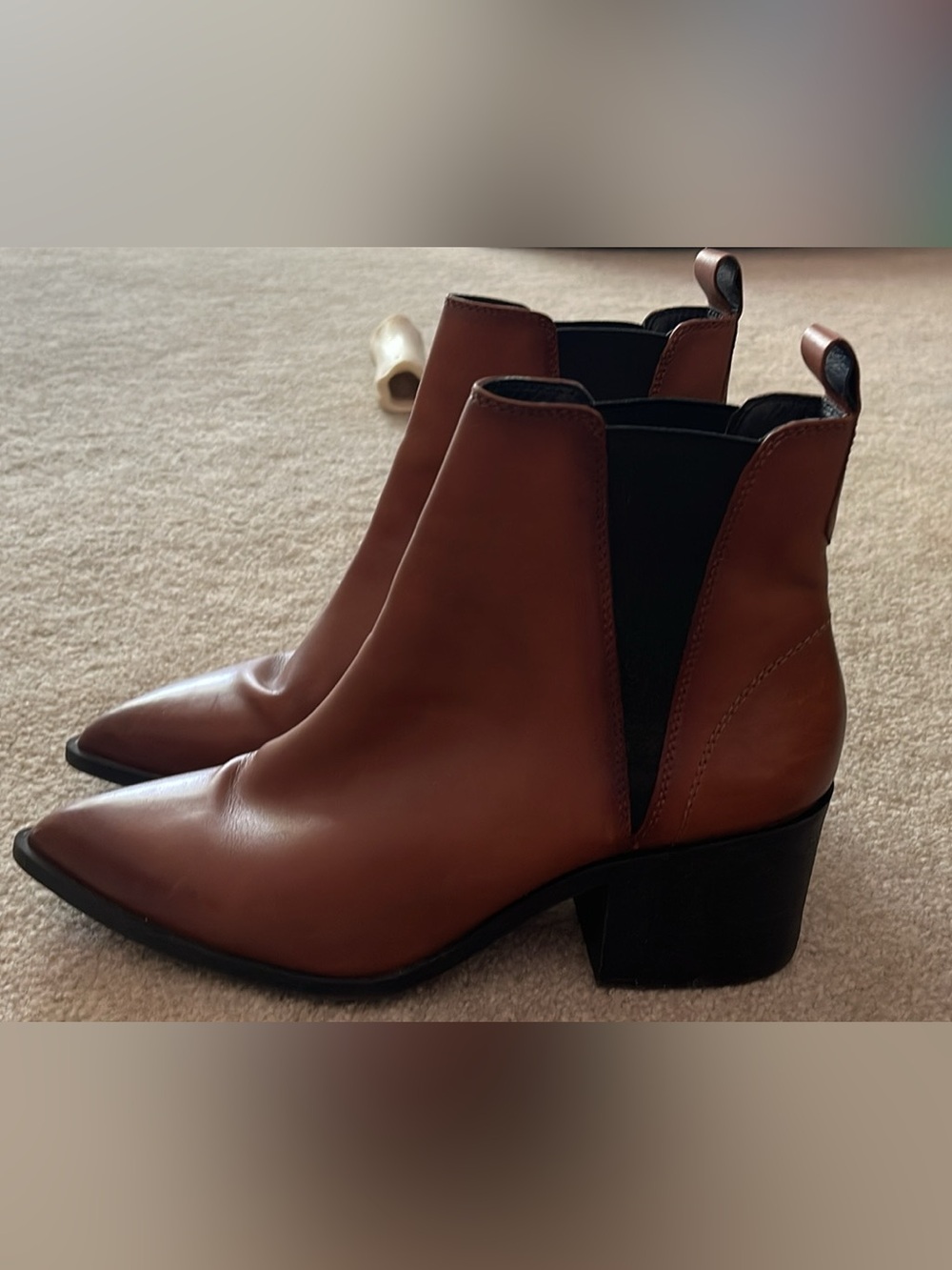Steve Madden Brown Leather Pointed Chelsea Ankle Boots